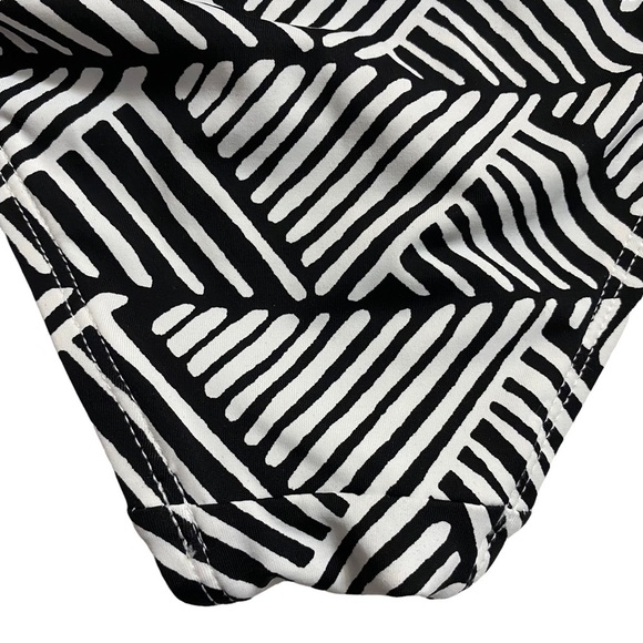 Mynah High Rise Black White Triangles Pattern Swim Bottoms Ruched Sides Large - Picture 8 of 13